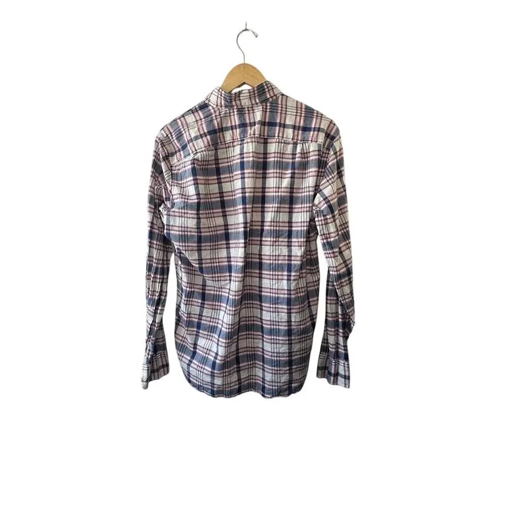 Tailored by J. Crew Summer Plaid Long Sleeve Button-Up Shirt Men's Medium